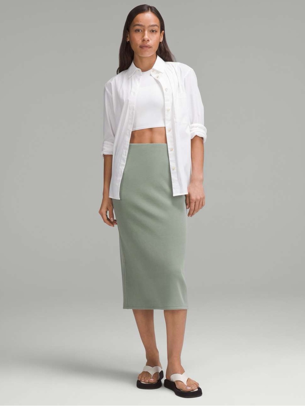 lululemon athletica Sage Green High-Rise Midi Pencil Skirt